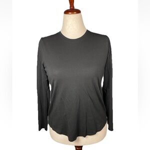 Figs Supersoft Longsleeve Underscrub black Crew Neck Pima Cotton Blend Small